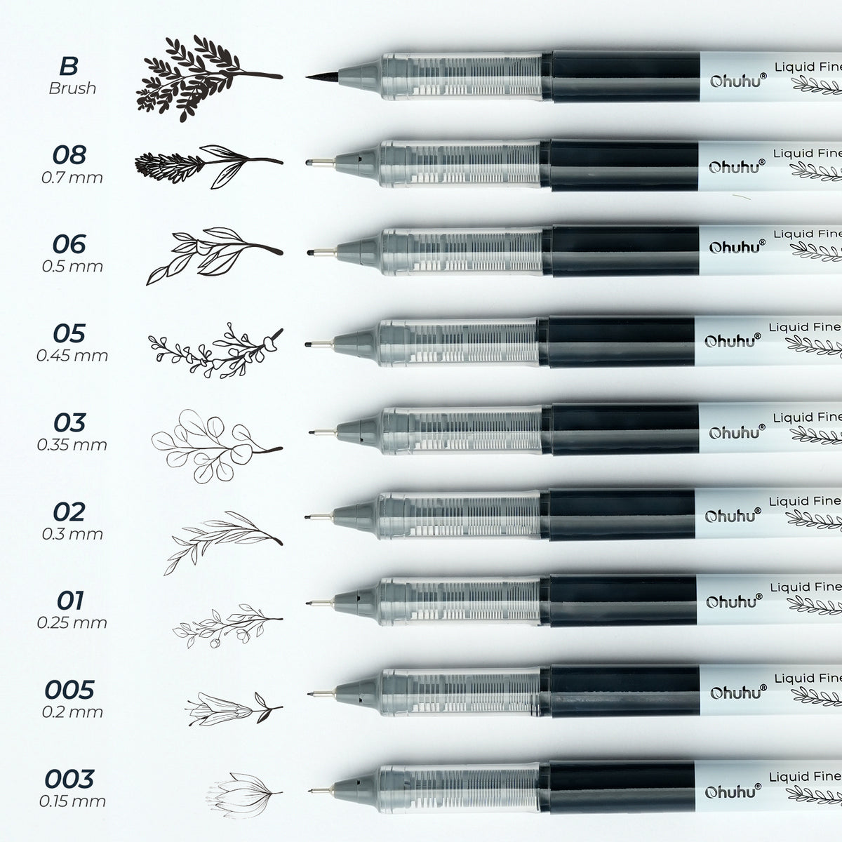 Ohuhu Kohala Liquid Fineliner Drawing Pens,9 Pack US