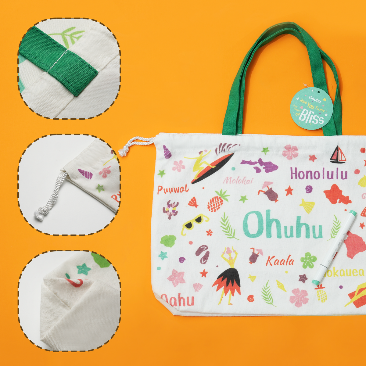 Ohuhu Canvas Gift Bag for Multi-purpose, Available in Two Sizes cheap