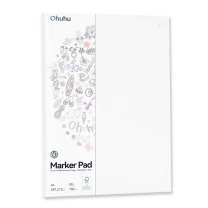 Ohuhu Bleedproof Double-Sided Marker Pad, Glue-Bound USA only